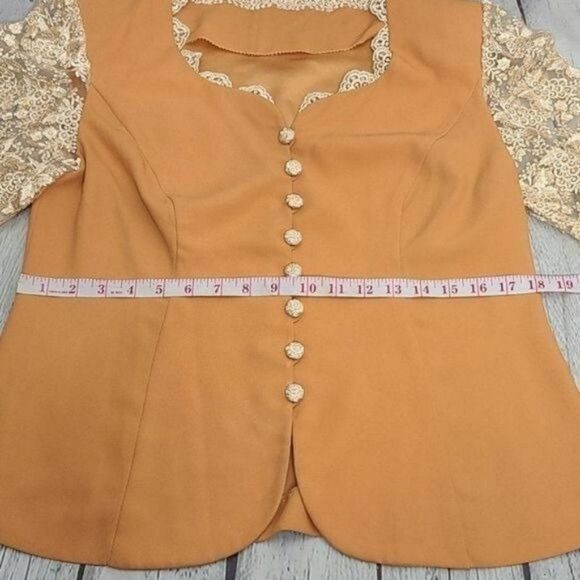 Vintage Handmade Victorian Lace Brocade Romantic Jacket - Picture 11 of 15